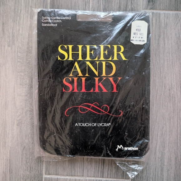 marathon Accessories - Vintage Marathon Brand Sheer Pantyhose Beige Made in USA